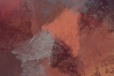 Sanatsal arka plan görüntüsü. Tuval üzerine soyut resim. Çağdaş sanat. El yapımı sanat. Renkli doku. Modern sanat eserleri. Yağlı boya darbeleri. Fırça darbeleri.