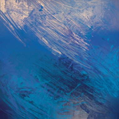 Sanatsal arka plan görüntüsü. Tuval üzerine soyut resim. Çağdaş sanat. El yapımı sanat. Renkli doku. Modern sanat eserleri. Yağlı boya darbeleri. Fırça darbeleri.