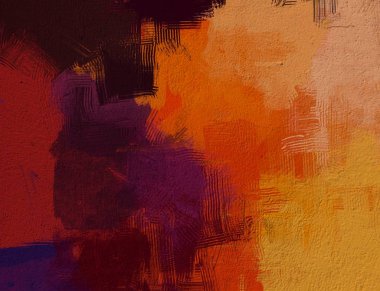 2D çizim. Sanatsal arkaplan resmi. Tablo üzerinde soyut resim. Çağdaş sanat. El yapımı sanat. Renkli doku. Modern sanat eserleri. Fırça darbeleri. Yüzeyde yağlı boya izleri.
