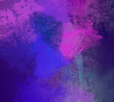 Sanatsal arka plan görüntüsü. Tuval üzerine soyut resim. Çağdaş sanat. El yapımı sanat. Renkli doku. Modern sanat eserleri. Yağlı boya darbeleri. Fırça darbeleri.