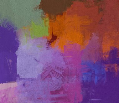 Tuval renkli doku üzerine soyut boyama