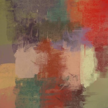 2D çizim. Sanatsal arkaplan resmi. Tablo üzerinde soyut resim. Çağdaş sanat. El yapımı sanat. Renkli doku. Modern sanat eserleri. Fırça darbeleri. Yüzeyde yağlı boya izleri.