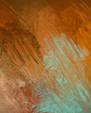 Sanatsal arka plan görüntüsü. Tuval üzerine soyut resim. Çağdaş sanat. El yapımı sanat. Renkli doku. Modern sanat eserleri. Yağlı boya darbeleri. Fırça darbeleri.