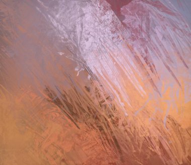 Sanatsal arka plan görüntüsü. Tuval üzerine soyut resim. Çağdaş sanat. El yapımı sanat. Renkli doku. Modern sanat eserleri. Yağlı boya darbeleri. Fırça darbeleri.