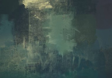 2D çizim. Sanatsal arkaplan resmi. Tablo üzerinde soyut resim. Çağdaş sanat. El yapımı sanat. Renkli doku. Modern sanat eserleri. Fırça darbeleri. Yüzeyde yağlı boya izleri.