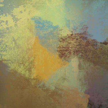 Sanatsal arka plan görüntüsü. Tuval üzerine soyut resim. Çağdaş sanat. El yapımı sanat. Renkli doku. Modern sanat eserleri. Yağlı boya darbeleri. Fırça darbeleri.