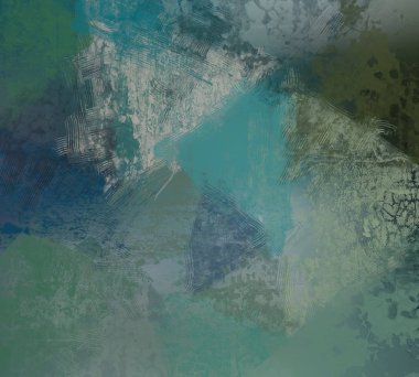 Sanatsal arka plan görüntüsü. Tuval üzerine soyut resim. Çağdaş sanat. El yapımı sanat. Renkli doku. Modern sanat eserleri. Yağlı boya darbeleri. Fırça darbeleri.