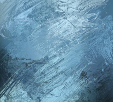 Sanatsal arka plan görüntüsü. Tuval üzerine soyut resim. Çağdaş sanat. El yapımı sanat. Renkli doku. Modern sanat eserleri. Yağlı boya darbeleri. Fırça darbeleri.