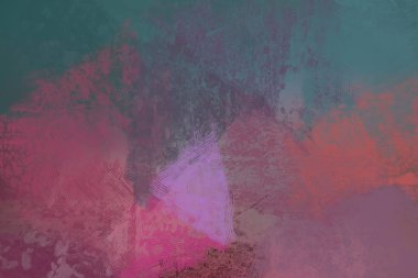 Sanatsal arka plan görüntüsü. Tuval üzerine soyut resim. Çağdaş sanat. El yapımı sanat. Renkli doku. Modern sanat eserleri. Yağlı boya darbeleri. Fırça darbeleri.