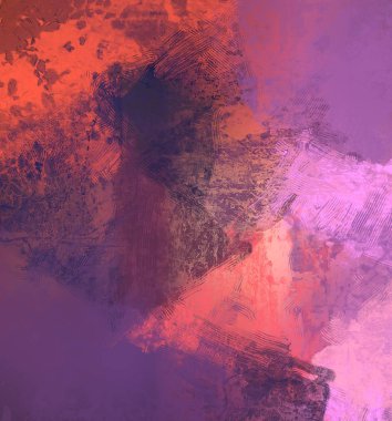 2D çizim. Sanatsal arkaplan resmi. Tablo üzerinde soyut resim. Çağdaş sanat. El yapımı sanat. Renkli doku. Modern sanat eserleri. Fırça darbeleri. Yüzeyde yağlı boya izleri.