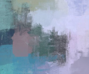 Sanatsal arka plan görüntüsü. Tuval üzerine soyut resim. Çağdaş sanat. El yapımı sanat. Renkli doku. Modern sanat eserleri. Yağlı boya darbeleri. Fırça darbeleri.