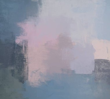 2D çizim. Sanatsal arkaplan resmi. Tablo üzerinde soyut resim. Çağdaş sanat. El yapımı sanat. Renkli doku. Modern sanat eserleri. Fırça darbeleri. Yüzeyde yağlı boya izleri.