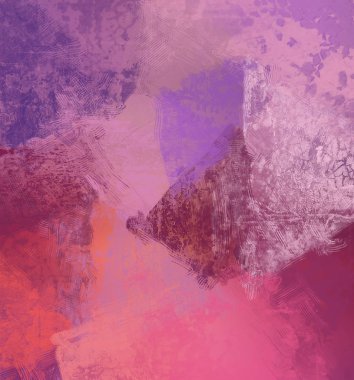 2D çizim. Sanatsal arkaplan resmi. Tablo üzerinde soyut resim. Çağdaş sanat. El yapımı sanat. Renkli doku. Modern sanat eserleri. Fırça darbeleri. Yüzeyde yağlı boya izleri.