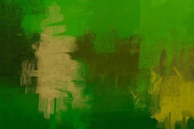 Sanatsal arka plan görüntüsü. Tuval üzerine soyut resim. Çağdaş sanat. El yapımı sanat. Renkli doku. Modern sanat eserleri. Yağlı boya darbeleri. Fırça darbeleri.