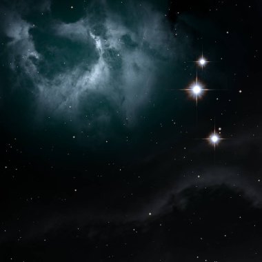 Derin uzay yıldız alanı. Evren yıldızlarla ve gazla dolu. çok uzak bir evren çizimi. 