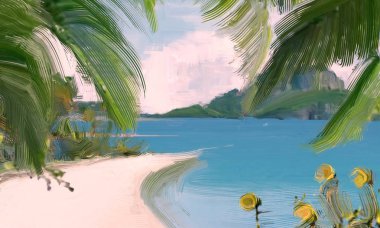 Arka planda güzel tropikal plaj