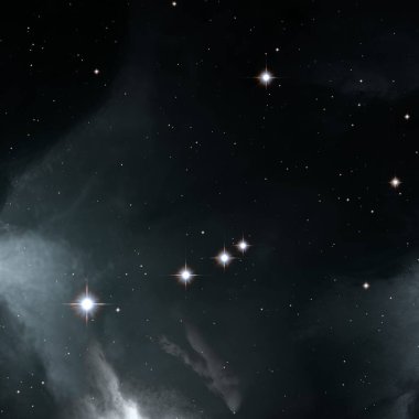 Derin uzay yıldız alanı. Evren yıldızlarla ve gazla dolu. çok uzak bir evren çizimi. 