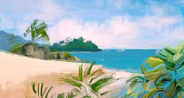 Piękna Tropikalna Plaża Tle — Zdjęcie stockowe