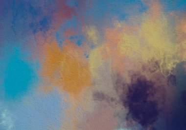 2D çizim. Beton duvar yazısı. Modern sanat tarzı. Çok renkli şekiller ve desenler. El yapımı sprey resimler. Kabataslak boyalı yüzey.