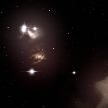 Derin uzay yıldız alanı. Evren yıldızlarla ve gazla dolu. çok uzak bir evren çizimi. 