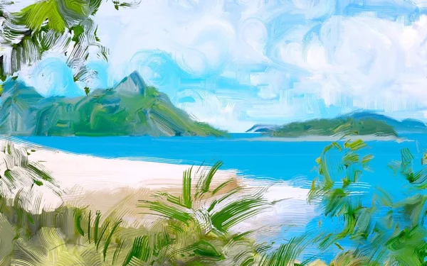 Schöner Tropischer Strand Hintergrund — Stockfoto