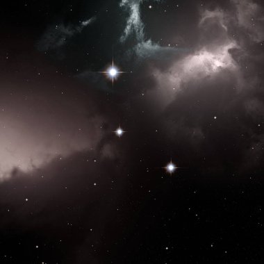 Derin uzay yıldız alanı. Evren yıldızlarla ve gazla dolu. çok uzak bir evren çizimi. 