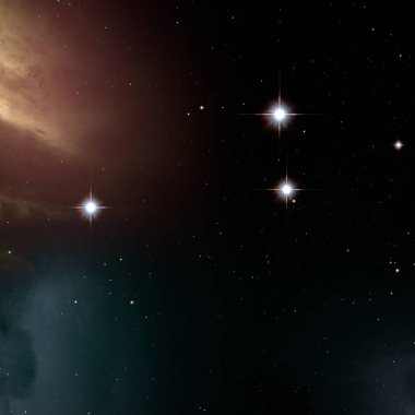 Derin uzay yıldız alanı. Evren yıldızlarla ve gazla dolu. çok uzak bir evren çizimi. 