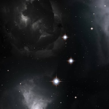 Derin uzay yıldız alanı. Evren yıldızlarla ve gazla dolu. çok uzak bir evren çizimi. 