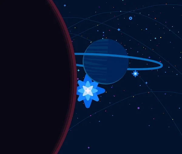 Ilustracji Cartoon Space Obraz Tła Głęboka Przestrzeń Międzygwiezdna Gwiazdy Planety — Zdjęcie stockowe