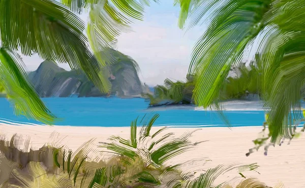 Arka planda güzel tropikal plaj