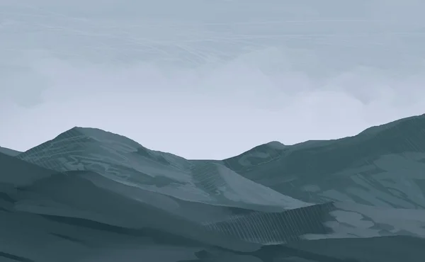 Иллюстрация Горы Шотландии Цифровая Живопись Ручной Рисунок — стоковое фото