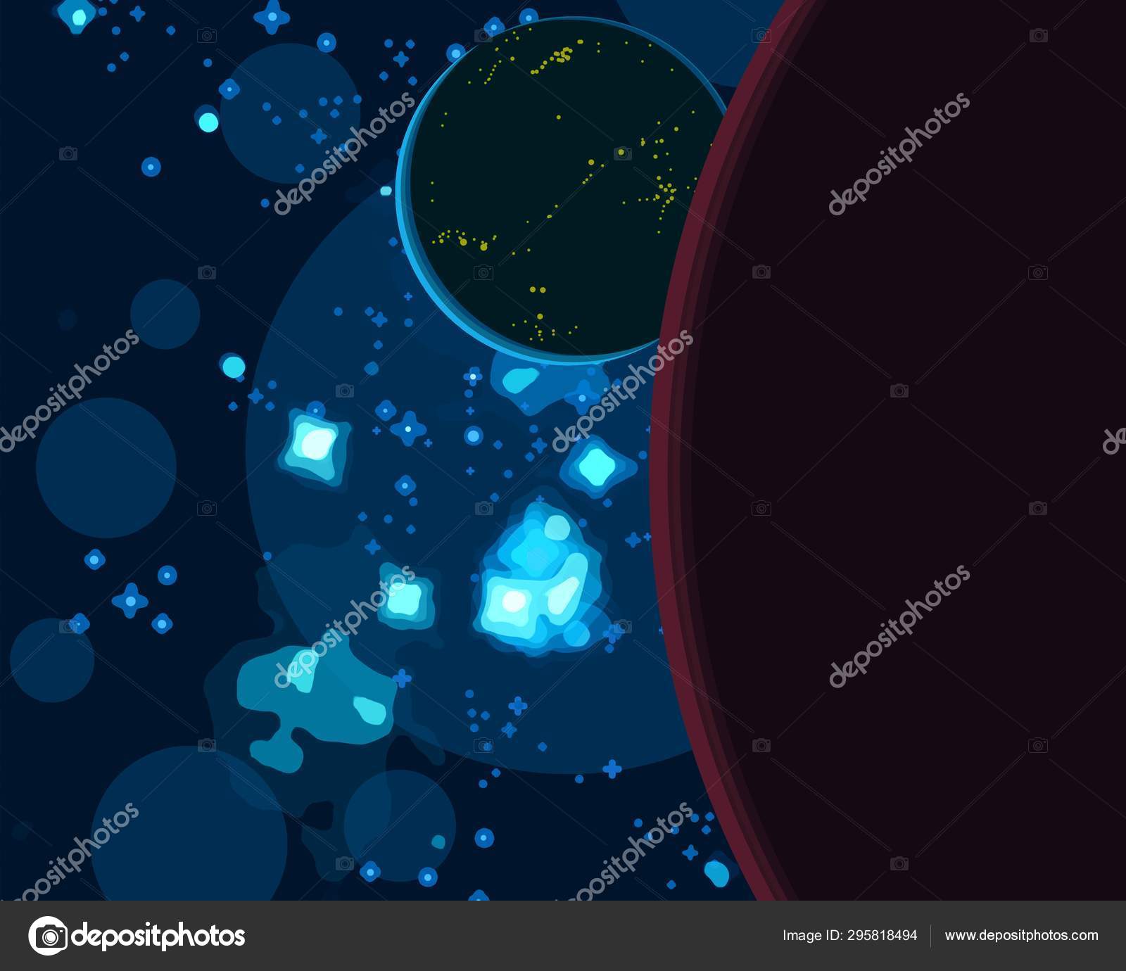 Illustration Cartoon Draw Style Space Picture Deep Vast Space Stars ...