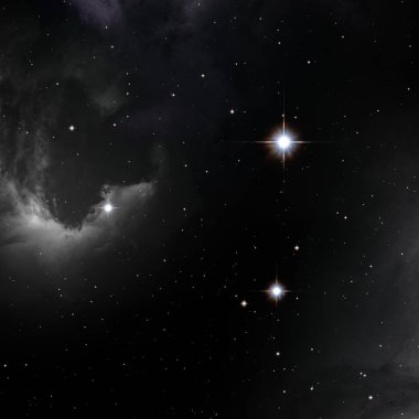 Derin uzay yıldız alanı. Evren yıldızlarla ve gazla dolu. çok uzak bir evren çizimi. 