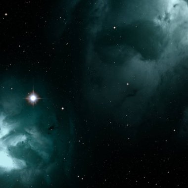 Derin uzay yıldız alanı. Evren yıldızlarla ve gazla dolu. çok uzak bir evren çizimi. 