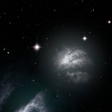 Derin uzay yıldız alanı. Evren yıldızlarla ve gazla dolu. çok uzak bir evren çizimi. 