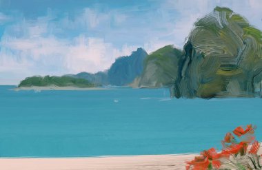 Arka planda güzel tropikal plaj