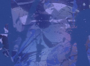 2d illüstrasyon. Beton düz duvar grafitisi. Modern sanat tarzı. Çok renkli şekil ler ve desenler. El yapımı sprey resimleri. Boyalı pürüzlü yüzey. Fırça darbeleri. 