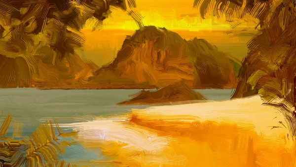 Тропічний Пляж Заході Сонця Фоні — стокове фото