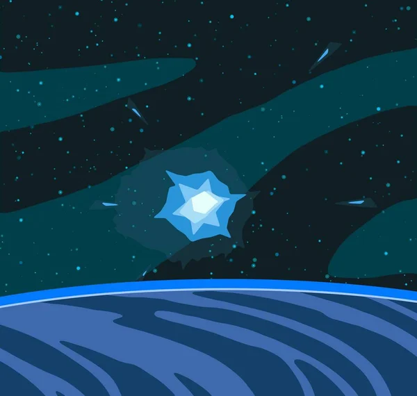 Abbildung Cartoon Zeichnen Stil Raum Bild Tiefen Weiten Raum Sterne — Stockfoto