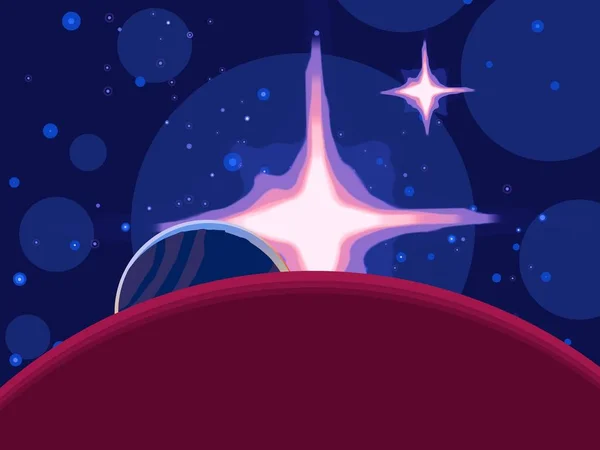 Illustration Cartoon Draw Style Space Picture Deep Vast Space Stars — Stock Photo, Image