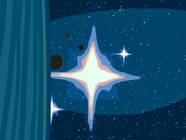 Abbildung Cartoon Zeichnen Stil Raum Bild Tiefen Weiten Raum Sterne — Stockfoto