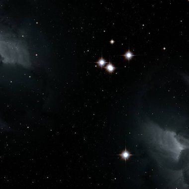 Derin uzay yıldız alanı. Evren yıldızlarla ve gazla dolu. çok uzak bir evren çizimi. 