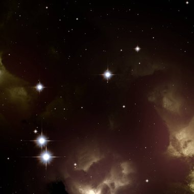 Derin uzay yıldız alanı. Evren yıldızlarla ve gazla dolu. çok uzak bir evren çizimi. 