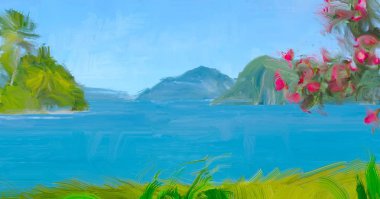 Arka planda güzel tropikal plaj