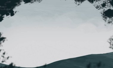 sisli dağlar ile soyut siluetli arka plan