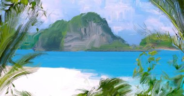 Arka planda güzel tropikal plaj