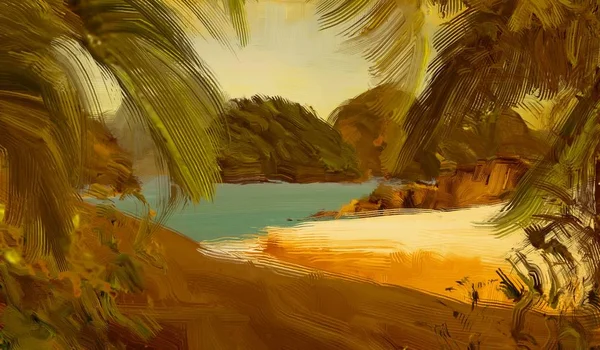 Тропический Пляж Закате Заднем Плане — стоковое фото