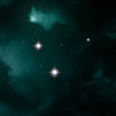 Derin uzay yıldız alanı. Evren yıldızlarla ve gazla dolu. çok uzak bir evren çizimi. 