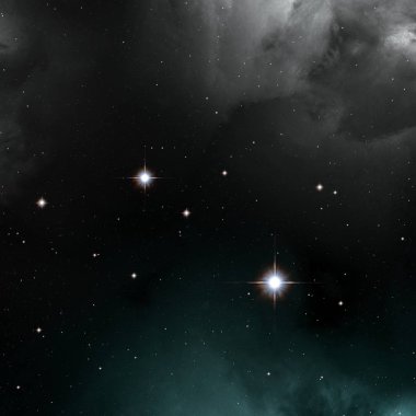 Derin uzay yıldız alanı. Evren yıldızlarla ve gazla dolu. çok uzak bir evren çizimi. 