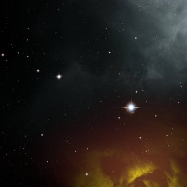 Derin uzay yıldız alanı. Evren yıldızlarla ve gazla dolu. çok uzak bir evren çizimi. 